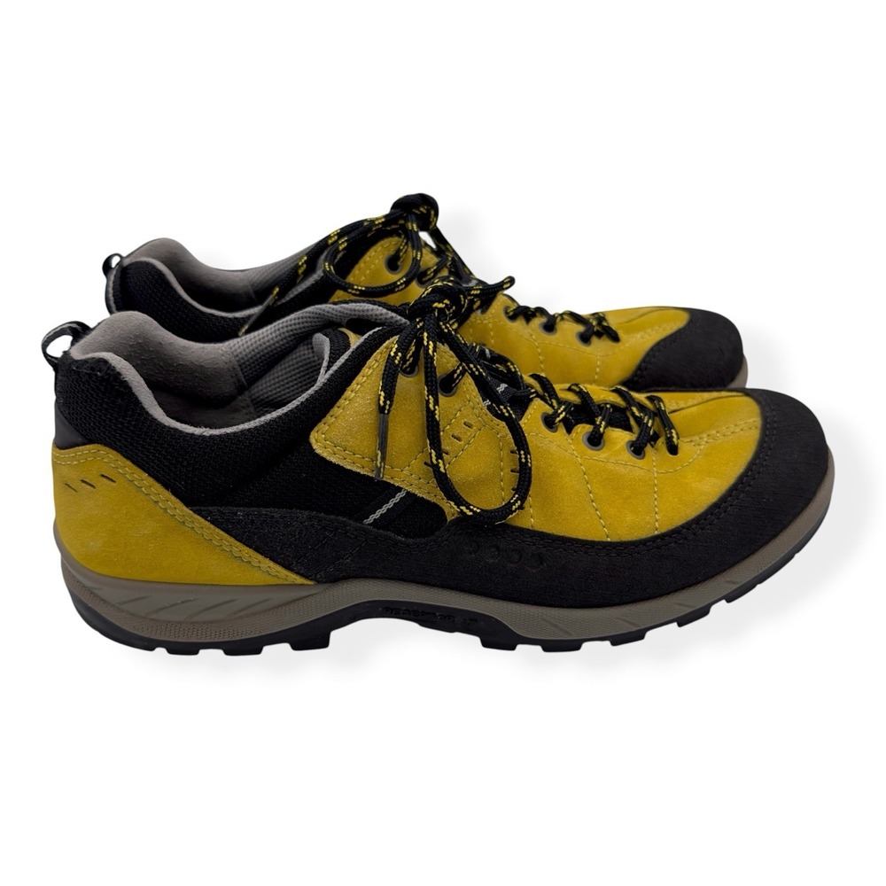 Ecco Yura Receptor Shoes Womens 9.5 US / 40 EU Yellow Black Leather Hiking Trail - Picture 1 of 14